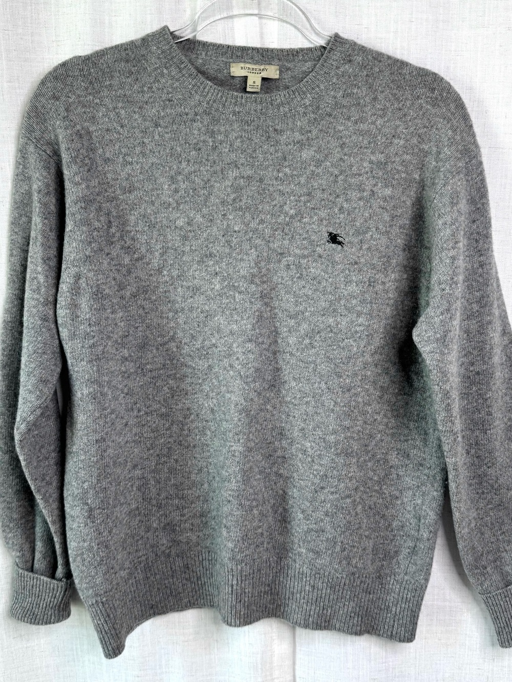 Burberry London Men’s Equestrian Knight Gray Lambswool Sweater Size Small - Picture 2 of 10